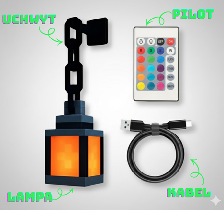 Lampuś | Pixelowa Lampka Led na Uchwycie